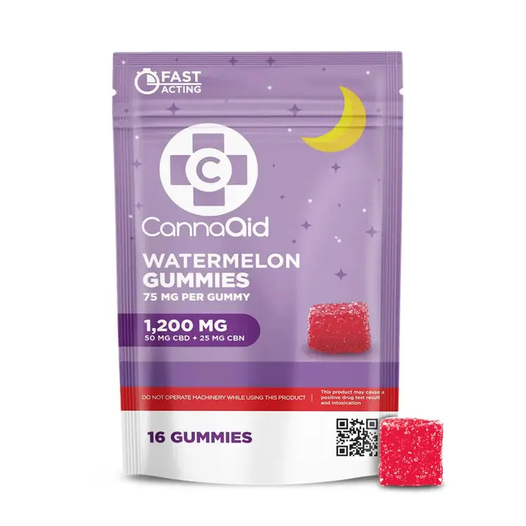 [CannaAid CBD+CBN Gomitas 75mg-CannaAid - Watermelon - 1 Unidad] CannaAid CBD+CBN Gomitas 75mg (1 Unidad)